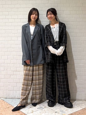 「mysty woman（ミスティウーマン）のアイテム（タンクトップ）」を使った、きゃぷさん（レディース・157cm）の秋コーディネート