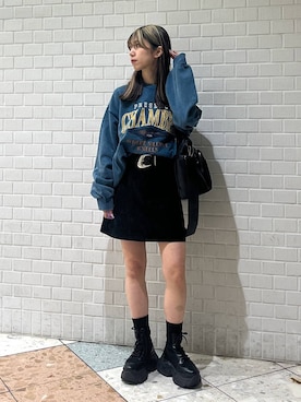 「アイテム（ボストンバッグ）」を使った、きゃぷさん（レディース・157cm・20代）の秋コーディネート