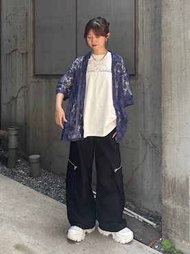 「アイテム（ネックレス）」を使った、きゃぷさん（レディース・157cm）の夏コーディネート