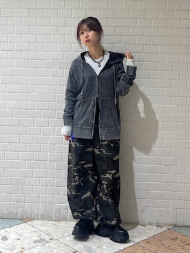 「PBLIM（ページボーイリム）のアイテム（スウェットパンツ）」を使った、きゃぷさん（レディース・157cm）の秋コーディネート