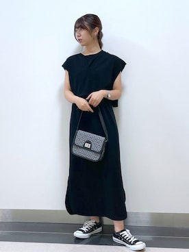 「大学生コーデ」｜「アイテム（ワンピース）」を使った、きゃぷさん（レディース・157cm）の夏コーディネート