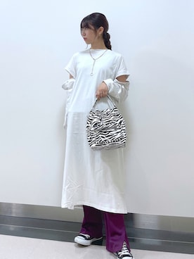 「2wayワンピース」｜「アイテム（アクセサリー）」を使った、きゃぷさん（レディース・157cm）の夏コーディネート