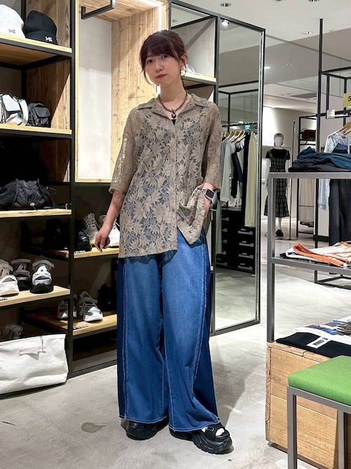 裾から15cmまでセルフカット可能】ワイドフリーカットデニム
