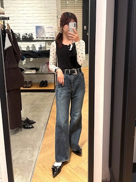 「PAGEBOY（ページボーイ）のヴィンテージバックルベルト（ベルト、ブラック系）」を使った、きゃぷさん（レディース・157cm）の夏コーディネート