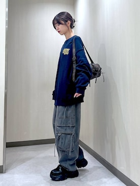 「ドットエスティ秋コーデ」｜「アイテム（スウェット）」を使った、きゃぷさん（レディース・157cm）の秋コーディネート