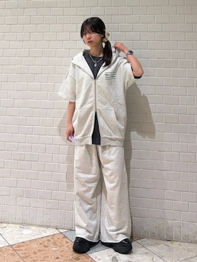 「PAGEBOY（ページボーイ）のレースアップソックスブーツ（ブーツ、ブラック系）」を使った、きゃぷさん（レディース・157cm）の春コーディネート