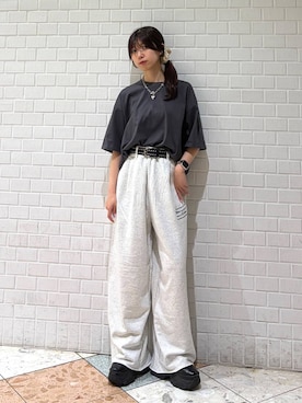 「PAGEBOY（ページボーイ）のレースアップソックスブーツ（ブーツ、ブラック系）」を使った、きゃぷさん（レディース・157cm）の春コーディネート