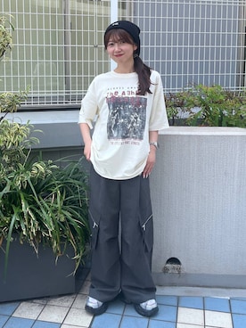 「アイテム（ニットキャップ/ビーニー）」を使った、きゃぷさん（レディース・157cm）の夏コーディネート