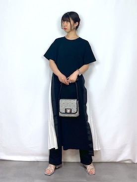 「フレアデニム」｜きゃぷさん（レディース・157cm）の夏コーディネート