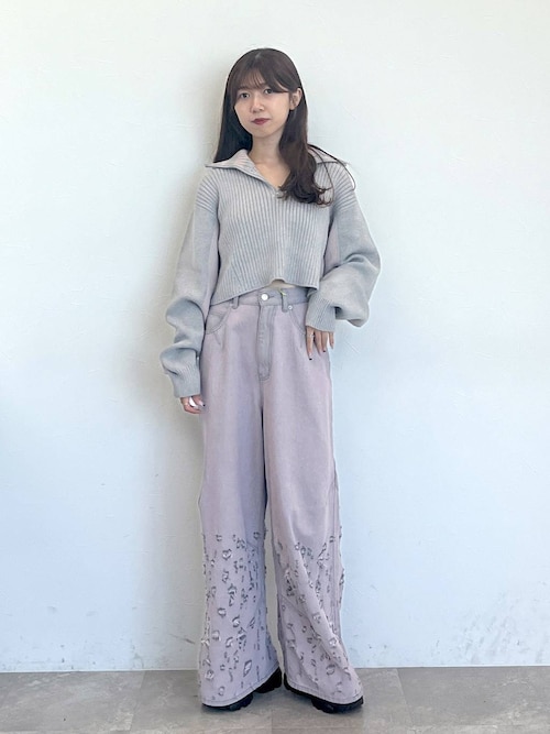 輝く高品質な セール】【UNISEX/2サイズ展開】バイカラーハーフZIPニット アイドルグッズ
