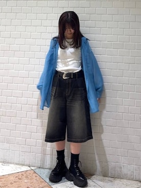 「PBLIM（ページボーイリム）のアイテム」を使った、きゃぷさん（レディース・157cm）の春コーディネート