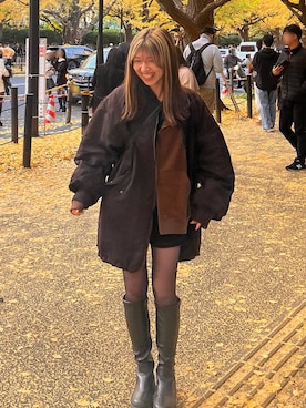 「PAGEBOY（ページボーイ）のモンスターパーカーコート【フード取り外し可能・軽量】（ブルゾン）」を使った、きゃぷさん（レディース・157cm）の秋コーディネート