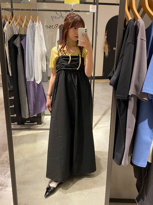 joieve sherbet onepiece ブラック セール】ギャザーシャツワンピース（ワンピース）｜La-gemme