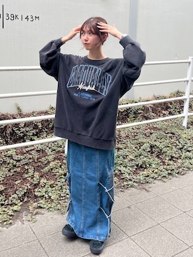 「ドットエスティ秋コーデ」｜「アイテム（スウェット）」を使った、きゃぷさん（レディース・157cm）の秋コーディネート