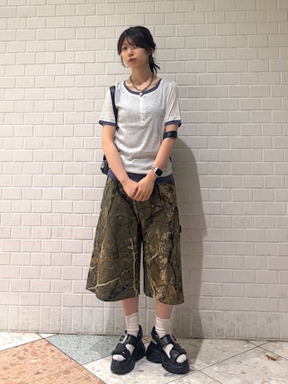 「PAGEBOY(ページボーイ)のハートマンテルネックレス3(ネックレス)」を使った、きゃぷさん(レディース・157cm)の夏コーディネート