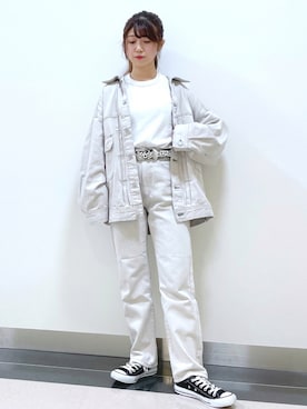 「大学生コーデ」｜「アイテム（デニムジャケット）」を使った、きゃぷさん（レディース・157cm）の夏コーディネート