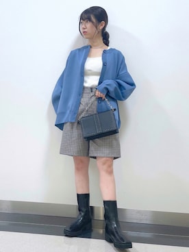 「PAGEBOY（ページボーイ）のチェーンスタッズショルダー（ショルダーバッグ）」を使った、きゃぷさん（レディース・157cm）の秋コーディネート