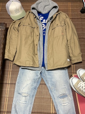「RVCA（ルーカ）のアイテム（帽子）」を使った、Kentaさん（メンズ・174cm）の冬コーディネート