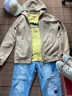 「RVCA（ルーカ）のアイテム（帽子）」を使った、Kentaさん（メンズ・174cm）の春コーディネート