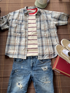 「RVCA（ルーカ）のアイテム（帽子）」を使った、Kentaさん（メンズ・174cm）の夏コーディネート