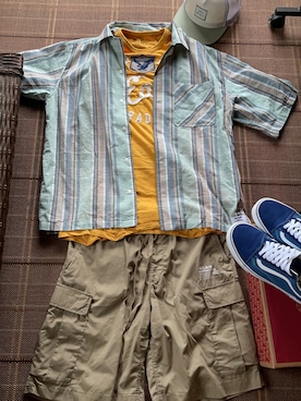 「RVCA（ルーカ）のアイテム（帽子）」を使った、Kentaさん（メンズ・174cm）の夏コーディネート