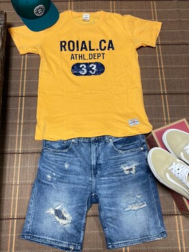 「roial（ロイアル）のアイテム」を使った、Kentaさん（メンズ・174cm）の夏コーディネート
