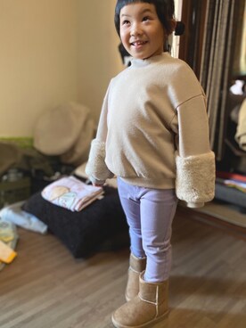 「もこもこ」｜minawashinさん（キッズ・110cm）の秋コーディネート