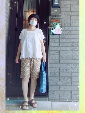 「リンネル（リンネル）のアイテム（バッグ）」を使った、SATOMIさん（レディース・160cm）の夏コーディネート