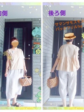 「カコバッグ」｜SATOMIさん（レディース・160cm）の夏コーディネート