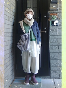 「チュニック」｜「アイテム（ブルゾン）」を使った、SATOMIさん（レディース・160cm）の冬コーディネート