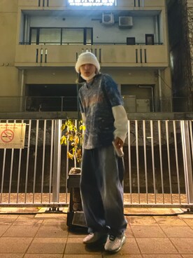 「Abercrombie&Fitch（アバークロンビーアンドフィッチ）のアイテム（パンツ）」を使った、嬉しいボーイさん（メンズ・168cm）の冬コーディネート