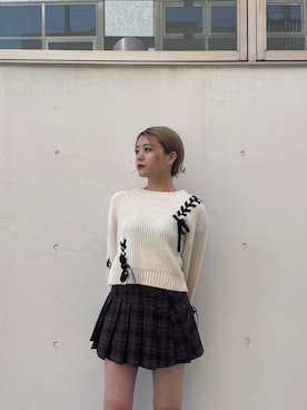 「one way（ワンウェイ）のアイテム」を使った、梨奈さん（レディース・162cm）の冬コーディネート