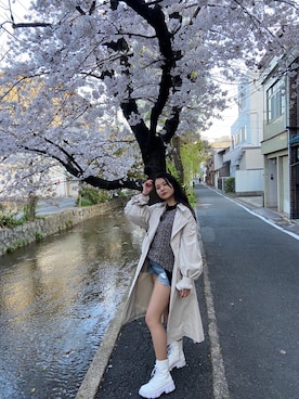 「ANAP（アナップ）のアイテム（ジャケット/アウター）」を使った、梨奈さん（レディース・161cm）の春コーディネート