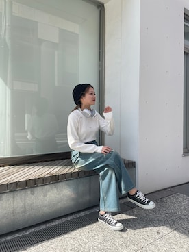 「one way（ワンウェイ）のアイテム」を使った、梨奈さん（レディース・162cm）の秋コーディネート