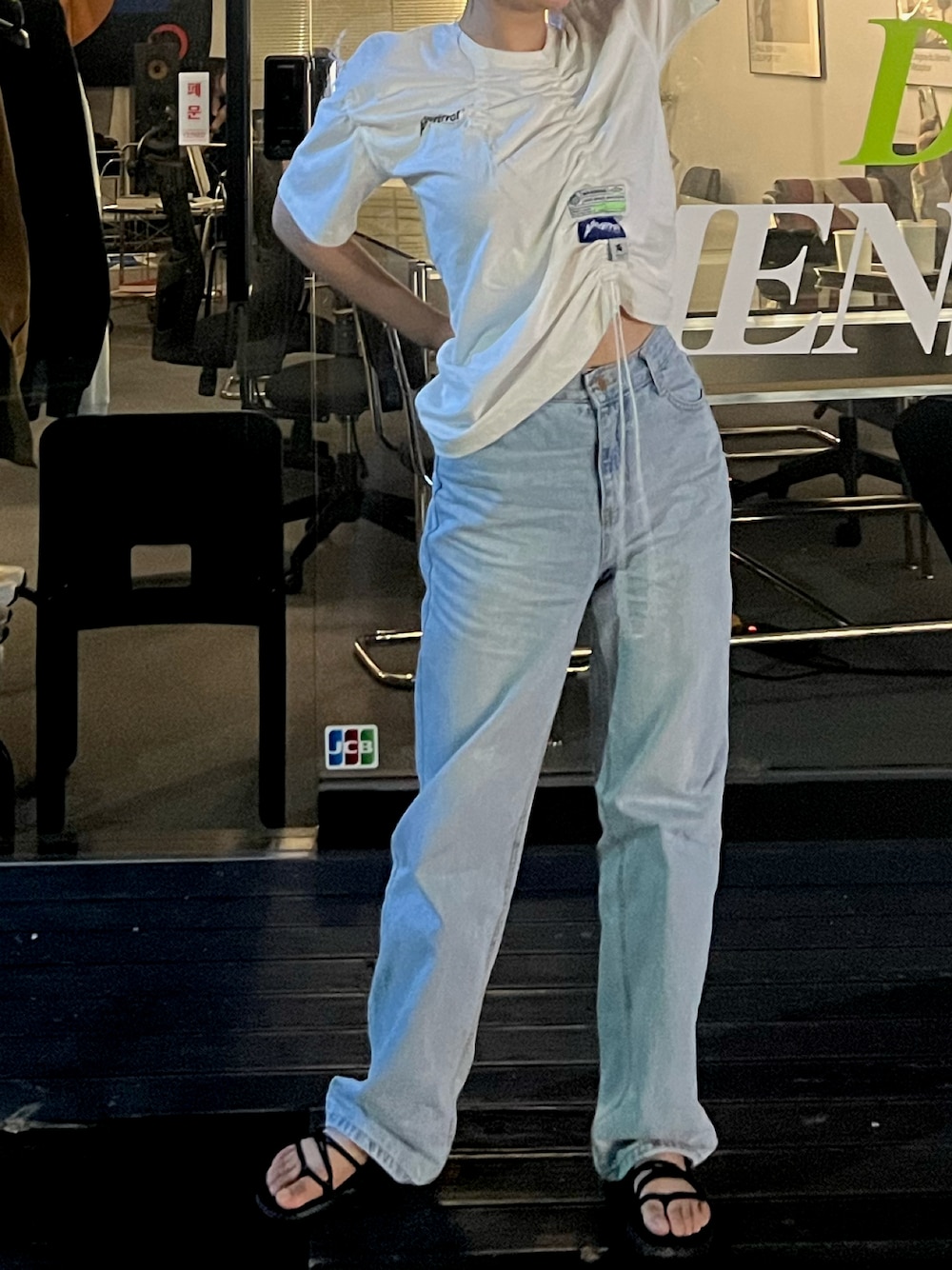 「TevaのTEVA VOYA INFINITY / テバ ボヤインフィニティ― / ヒモサンダル（サンダル、ブラック系）」を使った、りさん（レディース・162cm）の夏コーディネートの1枚目の写真