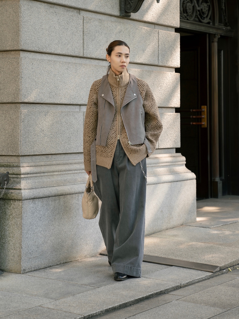 soerte オーバーサイズジャガードドライバーズニット3 美品 完売品 L相当 soerte（ソエルテ）の「Oversize jacquard drivers knit