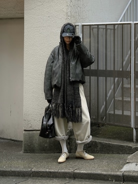 「アイテム（マフラー）」を使った、Ryuさん（メンズ・183cm）の秋コーディネート