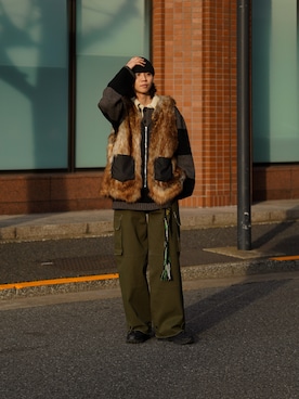 「アイテム（ベスト）」を使った、Ryuさん（メンズ・183cm）の春コーディネート
