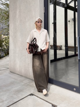 「オープンカラーシャツ」｜Ryuさん（メンズ・183cm）の春コーディネート
