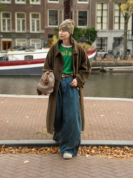 「アイテム（ステンカラーコート）」を使った、Ryuさん（メンズ・183cm）の秋コーディネート