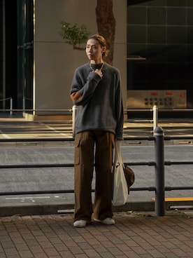 「アイテム（ニット/セーター）」を使った、Ryuさん（メンズ・183cm）の秋コーディネート