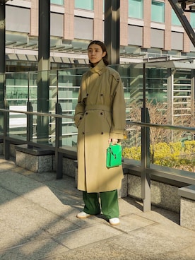 「soerte（ソエルテ）のアイテム（トレンチコート）」を使った、Ryuさん（メンズ・183cm）の春コーディネート