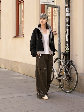 「アイテム（パーカー）」を使った、Ryuさん（メンズ・183cm）の秋コーディネート