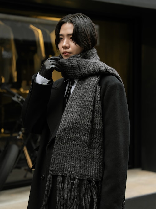 MULTI COLLAR VOLUME FRINGE MUFFLER/マルチカラーボリュームフリンジ