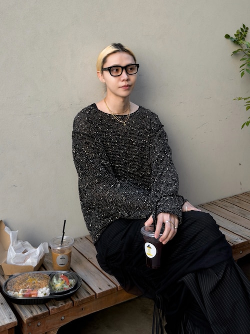 soerte Loose slub mesh knit pullover / ルーズスラブメッシュニット