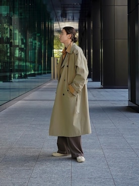 「soerte（ソエルテ）のアイテム（トレンチコート）」を使った、Ryuさん（メンズ・183cm）の春コーディネート