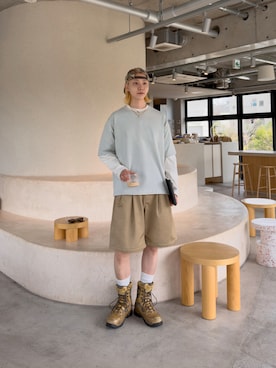 「soerte（ソエルテ）の【26SS】【2点セット】Utility Shield Tee - Regular Fit 2Pack / ユーティリティパックTシャツ（レギュラーフィット）（Tシャツ/カットソー、グレー系）」を使った、Ryuさん（メンズ・183cm）の春コーディネート