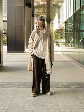 「soerte（ソエルテ）のアイテム（その他アウター）」を使った、Ryuさん（メンズ・183cm）の春コーディネート
