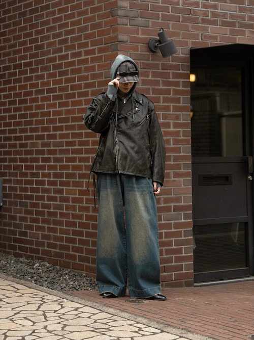Hand-bleached 2-way riders jacket/ハンドブリーチ2way