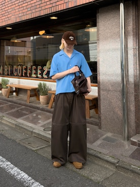 「オープンカラーシャツ」｜Ryuさん（メンズ・183cm）の春コーディネート